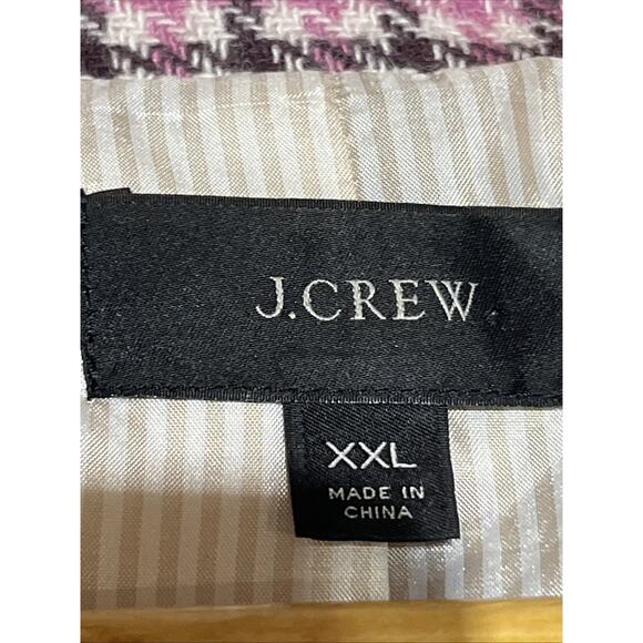J Crew Campbell Blazer Womens XXL Pink Houndstooth Wool Blend Jacket Preppy 90s - Picture 10 of 13
